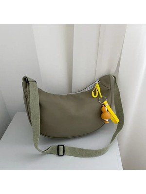 Qiuming Shop Naylon Kumaş Messenger Kadın Kore Dumpling Crossbody Koltukaltı Tek Omuz Çanta (Yurt Dışından)