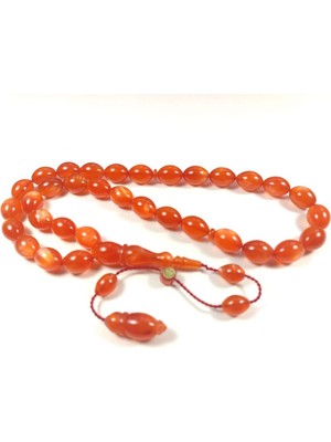 İskeçe Tesbih Muhammed Tacir Usta Eseri Imzalı Multi Color Sıkma Kehribar Sertifikalı 4283