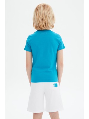 Bikkembergs Bg Store Erkek Çocuk Mavi T-Shirt 23SS0BK1448