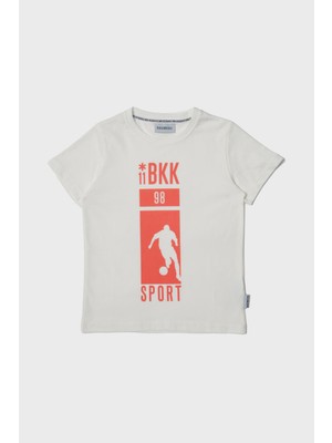 Bikkembergs Bg Store Erkek Çocuk Kırık Beyaz T-Shirt 23SS1BK1443