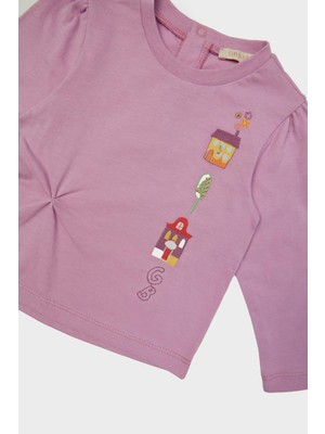 Gb Baby Layette  Kız Bebek Pembe T-Shirt 23PFWBG2503