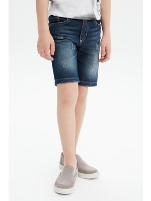 Bikkembergs  Erkek Çocuk Lacivert Jean Şort 23SS0BK1489