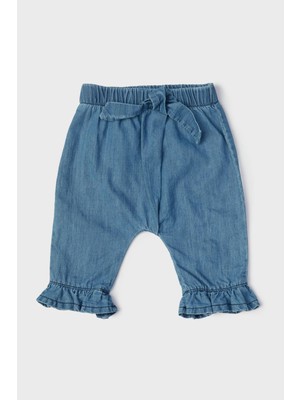 Layette Kız Bebek Denim Pantolon Geniş Paça Tasarımıyla Rahat ve Şık Günlük Kullanım İçin