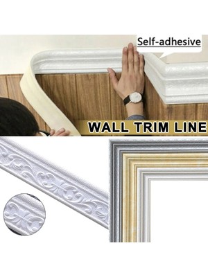 Longbang Shop D Tarzı 3D Duvar Çıkartmaları Köpük Trim Hattı Su Geçirmez Kendinden Yapışkanlı Süpürgelik Sınır Desen Etiket Ev Mutfak Zemin Süslemeleri Sıcak Satış (Yurt Dışından)