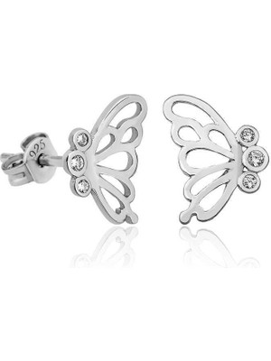 Serra Jewels Gümüş Kelebek Bayan Küpe