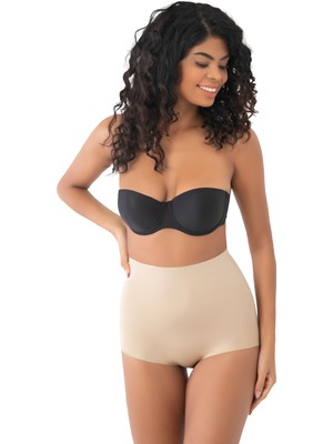 Secret Moda Toparlayıcı Iz Yapmaz Lazer Kesim Yüksek Bel Kadın Slip Korse Ten