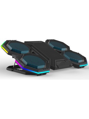 iDock F12 Gaming Laptop Soğutucu Stand 9-17.3 İnç Uyumlu 6 Fanlı Ultra Sessiz Tasarım