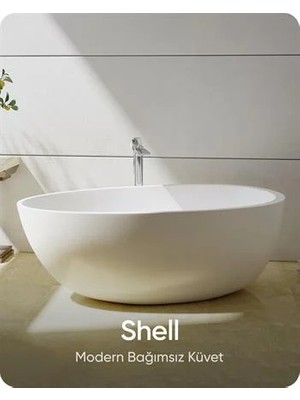 Bathson Shell Beyaz Bağımsız Küvet 168X86X57 cm