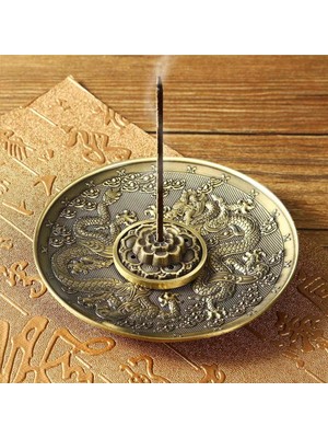 Zhuning Shop 1 Zodyak Bronz Stili Çin Ejderha Tütsü Tutucu Retro 5 Delik Lotus Tütsü Brülörleri Sopa Koni Buhurdan Plaka Budizm Ev Ofis Dekorasyon El Sanatları (Yurt Dışından)