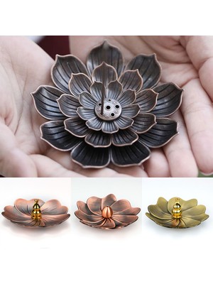 Zhuning Shop 1 No.1 Tarzı Pirinç Lotus Tütsü Brülör Tutucu Retro Tütsü Çubukları Brülör Tütsü Kül Yakalayıcı Buhurdanlık Tutucu Plaka Budizm Zen Dekor (Yurt Dışından)