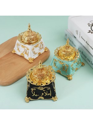 Zhuning Shop 1 Bk Stil1 Stili 1 Adet Klasik Retro Orta Doğu Arap Reçine Altın Metal Tütsü Brülör Kapak Aroma Soba Süsleme Ev Dekorasyon Süsler Dekor (Yurt Dışından)