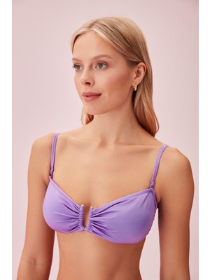Suwen Metal Aksesuarlı Straplez Bikini Üst