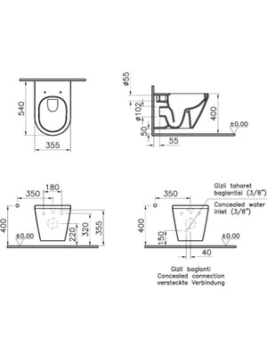 Creavit Vitra Integra Rim-Ex Asma Klozet + Kapak