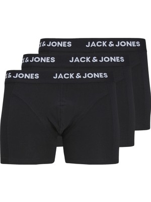 Jack & Jones Erkek Boxer Jacanthony Trunks 3 Paket Siyah Konforlu Esneklik Sunar 12171944