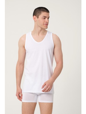 Fsm1453 Erkek Pamuklu Geni̇ş Askılı Süprem Penye Klasi̇k Beyaz Atlet 6'lı – 401