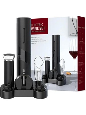 Horecamark Vosco Vns-01 Wine Opener Otomatik Tirbuşon Şarap Açacağı, Elektrikli, Siyah