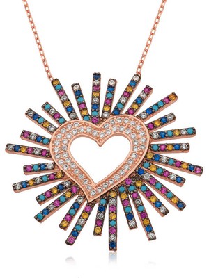 Aya Diamond Gümüş Kalpli Bayan Kolye