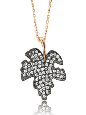 Aya Diamond Gümüş Çınar Yaprağı Bayan Kolye