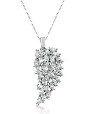 Aya Diamond ​gümüş Melek Kanadı Bayan Kolye