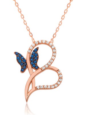 Aya Diamond Gümüş Kalbimin Kelebeği Bayan Kolye