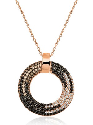 Aya Diamond ​gümüş Rose Halka Bayan Kolye