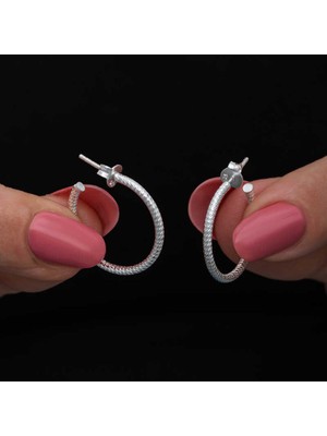 Aya Diamond Gümüş Kalemli Halka Kadın Küpe