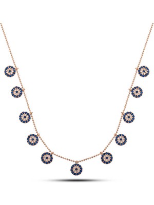 Aya Diamond Gümüş Rose Nazarlı Şans Kadın Kolye