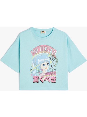 Koton Anime Tişört Kısa Kollu Baskılı Pamuklu