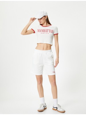 Koton Şort Düz Paça Beli Lastikli Cepli