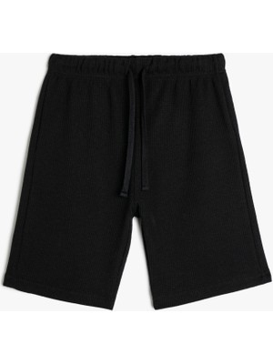 Koton Basic Şort Beli Bağlamalı Pamuk Karışımlı