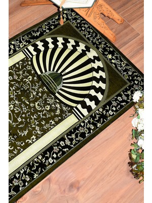 Evdeya Dijital Baskılı Yıkanabilir Camii Motifli Hediyelik Namazlık Seccade 70X130CM, Seccade-34-Kahve,