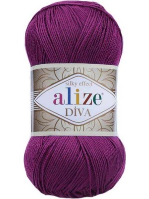 Alize 5 Adet Diva Merserize Ip Yazlık Bikini Bustiyer Bluz Örgü Ipi Mürdüm 297