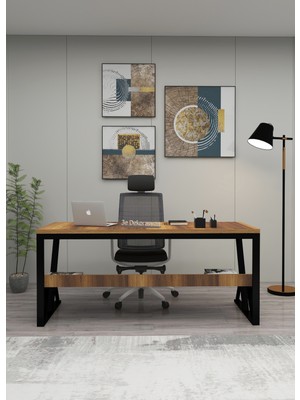 3E Dekorasyon Yapı Çalışma Masası Bilgisayar Masası Ofis Masası Makam Masası Patron Masası 70 x 170 x 75 cm Mdf