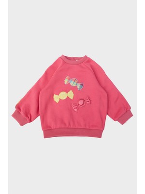 Gb Baby Layette Kız Bebek Pembe Sweatshirt 23FW0BG2409