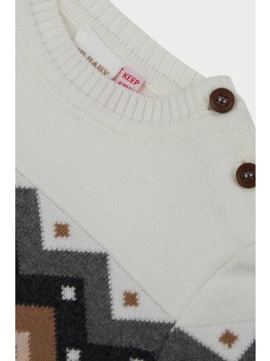 Layette Erkek Bebek Desenli Kazak 22FW0LT8402