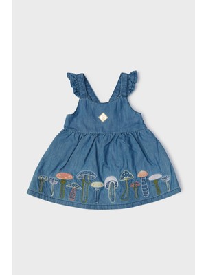 Layette Kız Bebek Denim Elbise