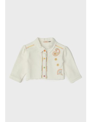 Gb Baby Layette Kız Bebek Beyaz Ceket Konforlu Tasarım ile Şık ve Pratik Kullanım