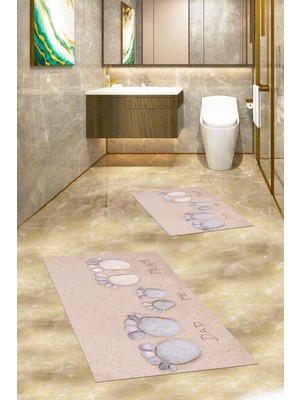 Evdeya 3d Dijital Baskılı Yıkanabilir Anne Baba Çocuk Ikili Banyo Halısı, Klozet-16-Renkli,