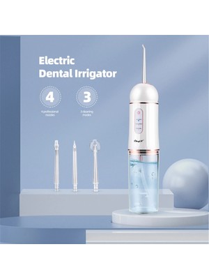 Cdwishbest KQ154G Tarzı Ckeyin Elektrikli Diş Irrigator Şarj Edilebilir Diş Duşu Oral Irrigator 3 Temizleme Modu ile 4 Nozul Diş Su Jeti (Yurt Dışından)