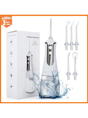 Cdwishbest Beyaz Stil Taşınabilir Oral Irrigator USB Şarj Edilebilir Su Ipi Diş Irrigator Pensesinde Ipx6 Su Geçirmez Diş Temizleyici + 5 Meme (Yurt Dışından)