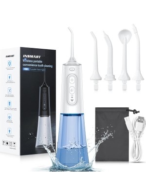 Cdwishbest Beyaz-Irrigator Stili Insmart Oral Su Diş Pensesinde Dişler Için 300 ml Su Geçirmez Taşınabilir Su Toplama Jet Temizleme Diş Diş Irrigator (Yurt Dışından)