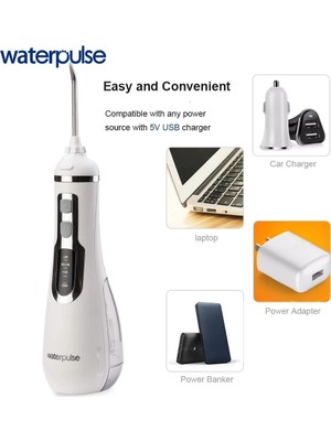 Cdwishbest Beyaz Stil Waterpulse V500 Taşınabilir Oral Irrigator Diş Su Jeti Pensesinde Akülü Diş Irrigator Jet 4 Modu Su Geçirmez Diş Temizleyici (Yurt Dışından)