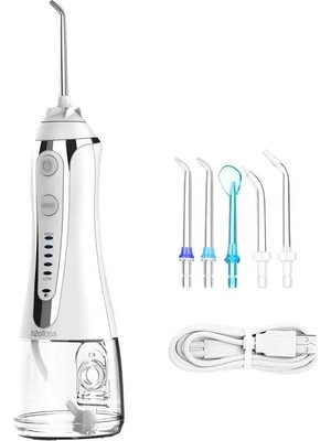 Cdwishbest Beyaz Stil Lısm Taşınabilir Oral Irrigator USB Şarj Edilebilir Su Pensesinde Diş Su Jeti 300 ml 5 Modelleri Su Deposu Su Geçirmez Diş Temizleyici (Yurt Dışından)