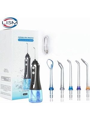 Cdwishbest Beyaz Stil Lısm Taşınabilir Oral Irrigator USB Şarj Edilebilir Su Pensesinde Diş Su Jeti 300 ml 5 Modelleri Su Deposu Su Geçirmez Diş Temizleyici (Yurt Dışından)