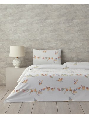 English Home Bird Talk King Size Nevresim Takımı Yeşil