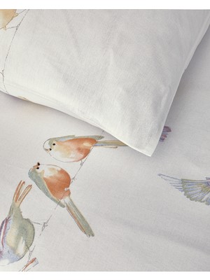 English Home Bird Talk King Size Nevresim Takımı Yeşil