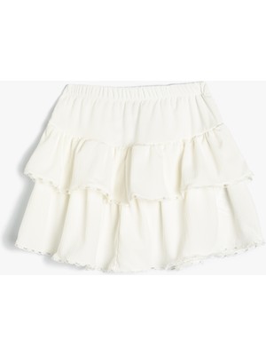 Koton Mini Etek Katlı Beli Lastikli