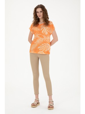 U.S. Polo Assn. Kadın Kum Toothpick Fit Kanvas Pantolon 50282402-VR085