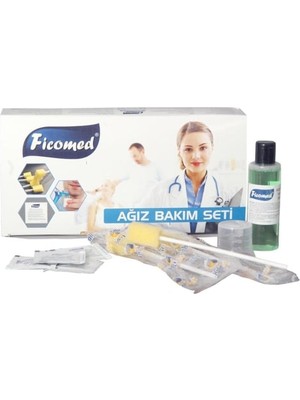 Ficomed 20'li Ağız Bakım Seti Kutulu Ambalajda Sünger Uçlu Temizleme Çubuğu ile Kullanım