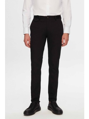 TWN Slim Fit Siyah Armürlü Chino Pantolon 2ECC3S208232M